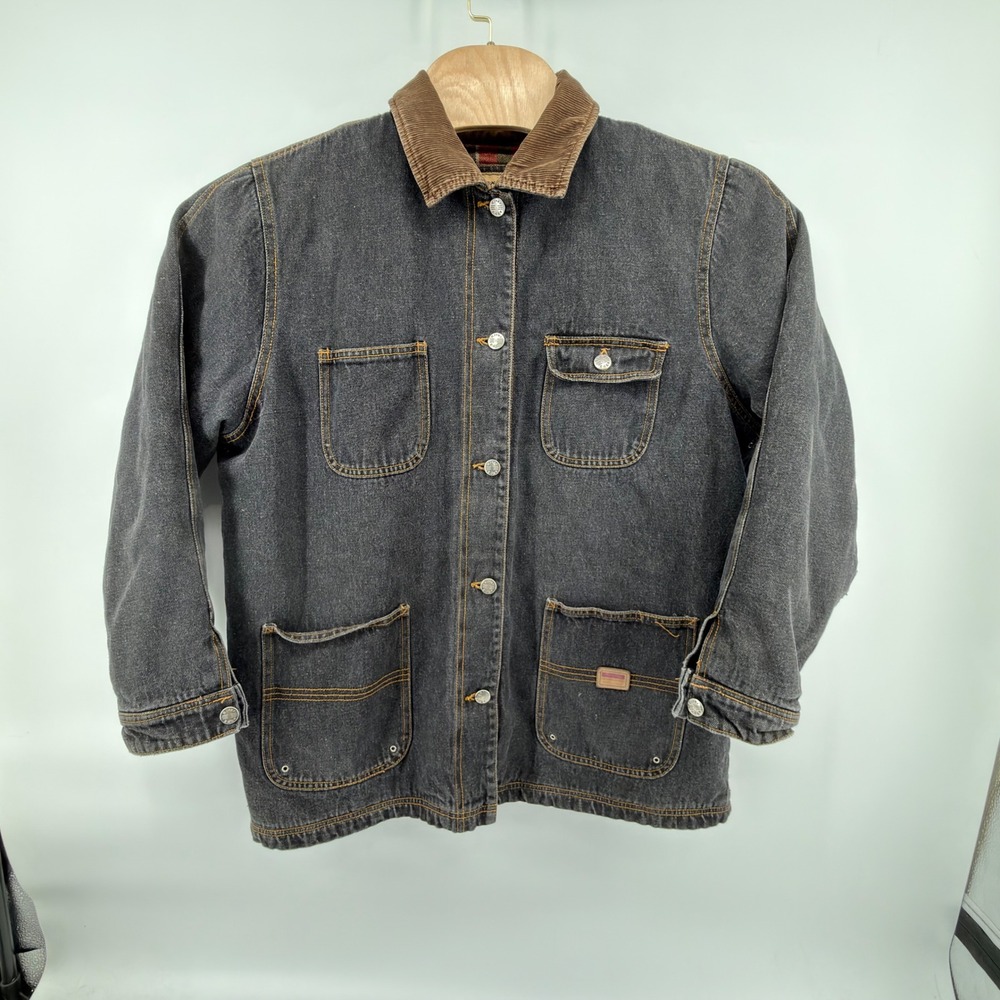 River Edge Barn Jacket Womens XL Black Brown Red Green Flannel Lined Corduroy